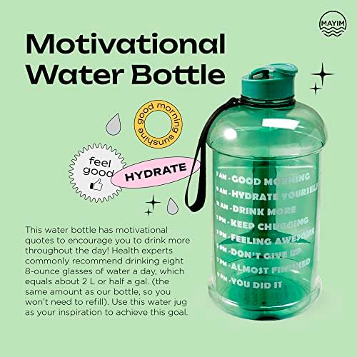 Mayim Motivációs Átlátszó Fél Liter Víz Üveg Időt Jelölő - BPA Mentes Nagy Újrafelhasználható Sport vizeskancsó a Fogantyú