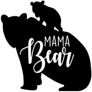 Vinil Wall Art Matrica - Mama Medve - 6 x 6 - Aranyos Állat a Medve Design Modern Idézet Matrica a Teherautók Lökhárító Egyterű