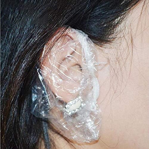 MOMFEI a Festett Haj Fülvédő 100 Fülvédő Fülvédő Eldobható Vízálló Műanyag Sült Haj Haj Termék (Fehér, Egy Méret)