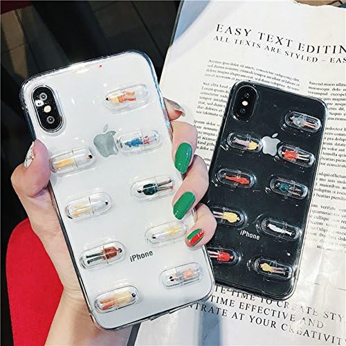 Mixneer iPhone 7 Plus koffert, 3D Aranyos Kapszula, Tabletta Személy Telefon Esetében Átlátszó, Lágy, TPU hátlap Esetekben