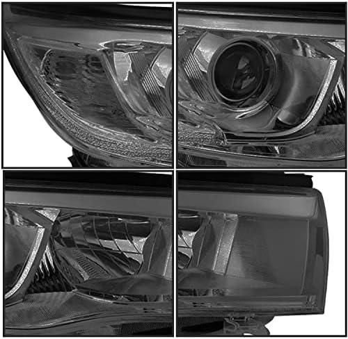 VehicleAid Fényszóró Szerelvény Kompatibilis a 2014- Toyota Highlander Vezető, Utas, Oldal Tiszta Reflektor Füst Lencse