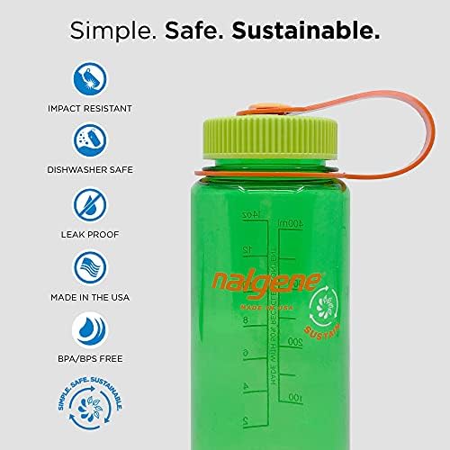 Nalgene Fenntartani Tritan BPA-Mentes Víz Üveggel Készült Származó Anyag 50%, Műanyag Hulladék, 16 OZ, Széles Szája