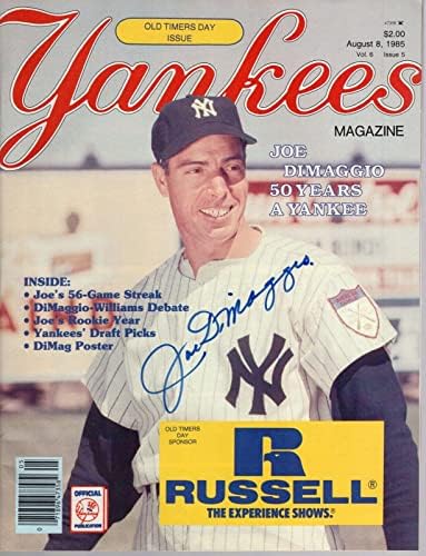 Joe Dimaggio Aláírt Auto New York Yankees Magazin Szövetség Authenticiated Loa Hof - Dedikált MLB Magazinok