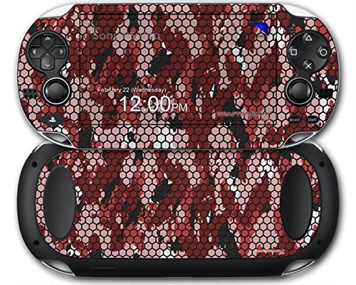 HEX Háló Camo 01 Piros - Matrica Stílusú Bőr illik a Sony PS Vita