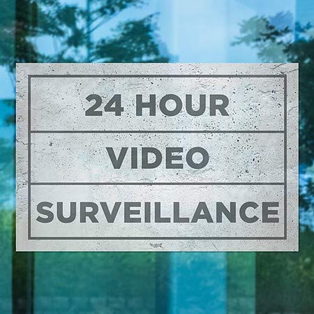 CGSignLab |24 Órás Videó Megfigyelő -Alapvető Szürke Ablak Ragaszkodnak | 36x24