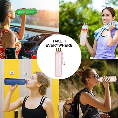 Luxfuel 32 oz Motivációs Víz Üveg Időt Jelölő,Újrafelhasználható Tritan Víz Üveg Tökéletes Sport iroda/Szabadban,BPA Mentes