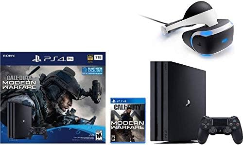 Legújabb Sony PlayStation 4 Pro 1 tb-os Konzol Call of Duty: Modern Warfare Csomag W /PlayStation VR Core Fülhallgató (Felújított)