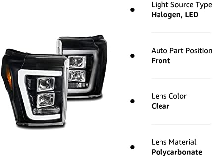 ZMAUTOPARTS DRL LED Fekete Projektor Fényszóró Fényszóró A 2011- Ford F-250 / F-350 / F-450 / F-550 Super Vám