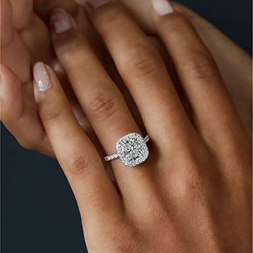 2023 Kitűnő Teljes Gyémánt Gyűrű a Nők, Eljegyzési Gyűrű, Ékszerek, Ajándékok Király Ékszerek a Tizenévesek számára (Ezüst,