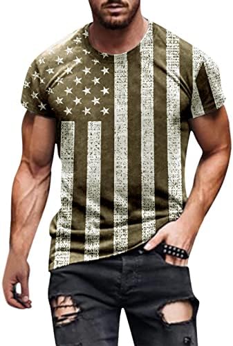 UBST Férfi Katona Rövid Ujjú T-shirt Hazafias Retro Amerikai Zászló Izom Slim Fit Póló Maximum Nyári Alkalmi Póló