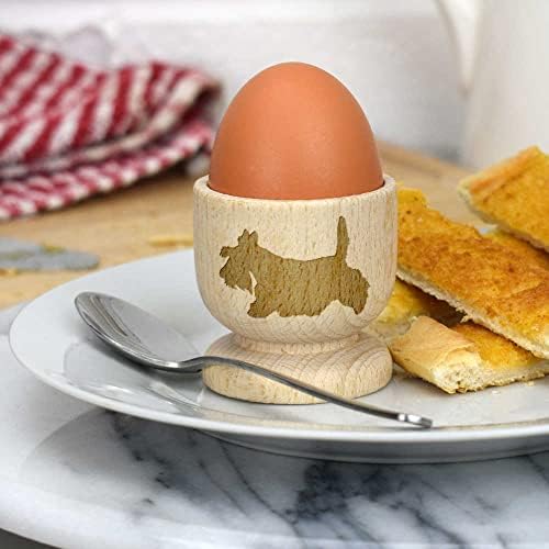 Azeeda 'Skót Terrier Silhouette' Fából készült tojástartó (EC00023363)
