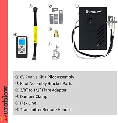 Durablow 8VK-TX340 Elektronikus Automatikus Szikra, hogy Pilot Szelep Készlet, Termosztát, LCD, Változó Láng Magasság, Időzítő-Távirányító