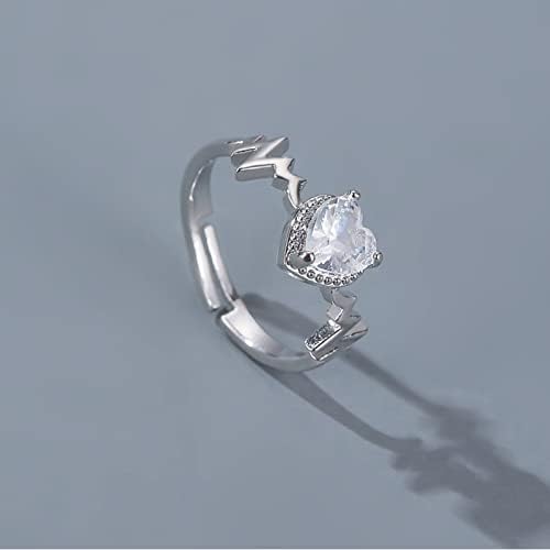 Cheaps Gyűrűk Női Divat Új Ékszer Cirkon Szív Alakú Gyűrűt Kreatív Gyémánt Berakással Női Gyűrű Pár Gyűrű Divat Gyűrű, Szív
