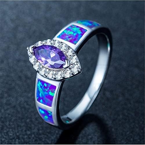Ideges Gyűrű Alkalmas Lila Méret Gyűrű Eljegyzési Ajándék Divat Élet, Női Gyűrűk, Napi Ékszerek 610 Banque Gyűrű