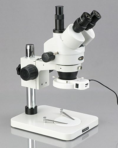 AmScope SM-1TS-144S Szakmai Trinocular Sztereó Zoom Mikroszkóp, WH10x Szemlencse, 7X-45X Nagyítás, 0.7 X 4, 5 X Zoom Objektív,