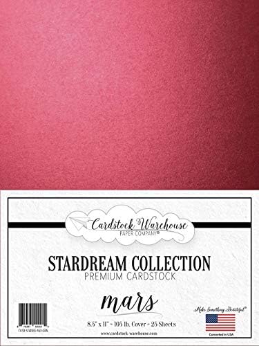 A Mars Red Stardream Fém Karton Papír - 8,5 X 11 Hüvelyk - 105 Kg. / 284 Gsm-Fedelet - 25 Lap Karton Raktár