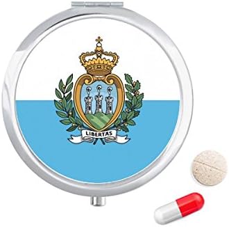 San Marino Nemzeti Zászló Európai Ország Tabletta Esetben Zsebében Gyógyszer Tároló Doboz, Tartály Adagoló