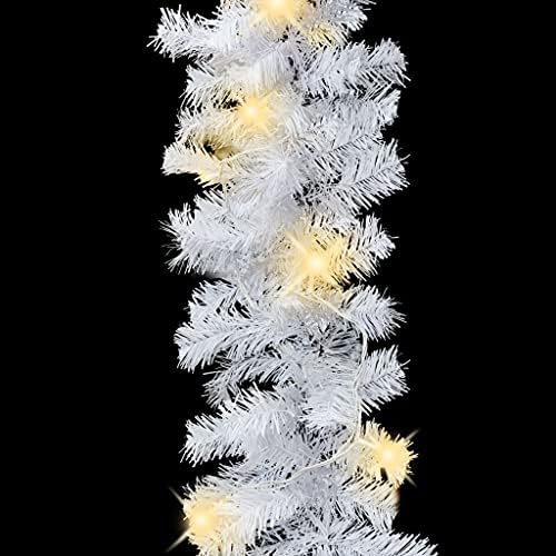 YAFF Karácsonyi Koszorú, LED-es Világítás Karácsonyi Koszorú, Karácsonyi Dekoráció, Beltéri valamint Kültéri 32.8 ft Fehér