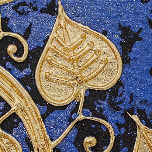NOVICA Kék Levél, valamint Fa népművészet Festmények, Festmény, Thaiföld 'Kék Este Szent Fa'