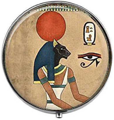 Egyiptomi Bastet - Art Fotó Tabletta Doboz Varázsa Tabletta Doboz - Üveg Candy Doboz