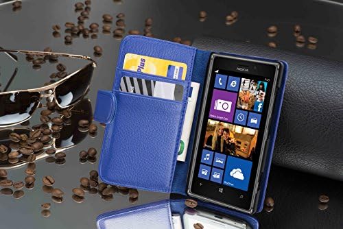 Cadorabo Könyv Esetben Kompatibilis Nokia Lumia 925 Navy Kék - állvánnyal Funkció, valamint Kártya Foglalat Készült Strukturált