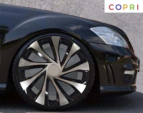 Copri Készlet 4 Kerék Fedél 16 cm Ezüst -Fekete Dísztárcsa Snap-On Illik Renault