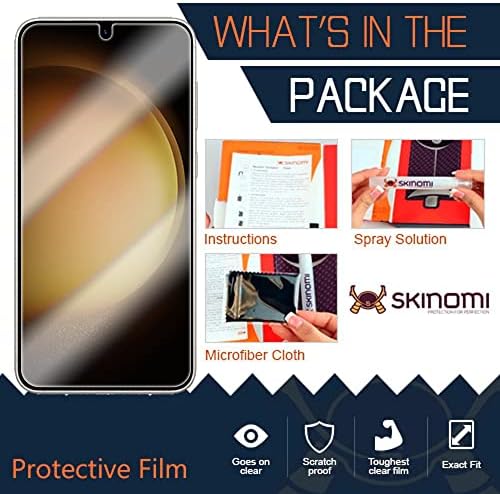 Skinomi képernyővédő fólia Kompatibilis a Samsung Galaxy S23 Plusz 5G Működik az Ujjlenyomat-olvasó (2 Csomag) Tiszta TechSkin