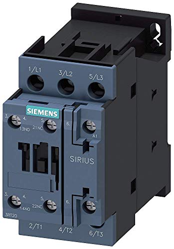 Siemens Sirius 3RT20281AC20 IEC Mágneses Mágneskapcsoló, 24v ac, 3 Pole, Méret S0, 38 Teljes Terhelés Amper-Induktív, 1NO+1NC,