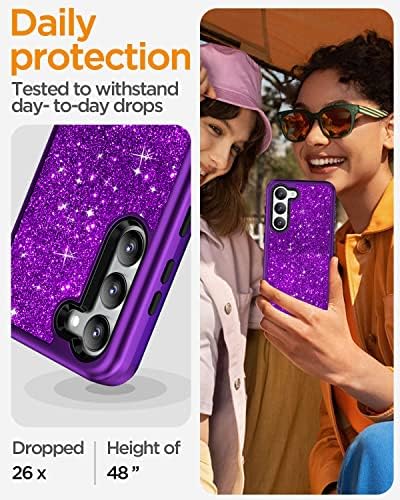 AICase Samsung Galaxy S23 Plusz Esetben, 5G,Bling Fényes Csillogás Lányos, nagy teherbírású Csepp Védelem Ütésálló 3 Rétegű