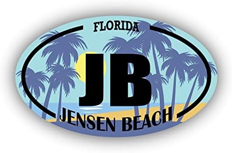 JB Jensen Beach, Florida | Strand Mérföldkő Matricák | Óceán, Tenger, Tó, Homok, Szörfözés, Evezés | Tökéletes Autó, Windows,