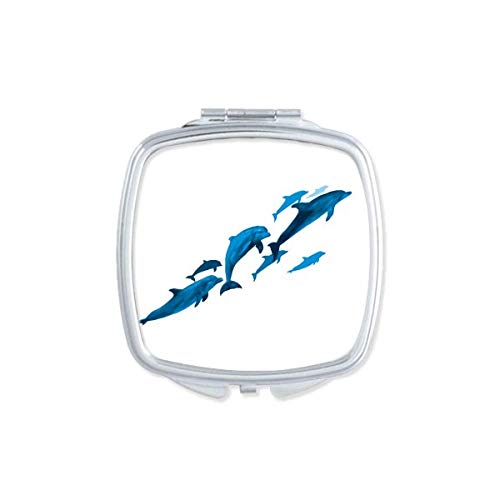 A Delfin Nagy Kis Art Deco Ajándék Divat Tükör Hordozható Kompakt Zsebében Smink Kétoldalas Üveg