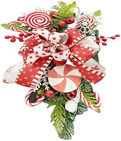 YARNOW Dekoratív Mail Fenyő Karácsonyi Piros Lépcső Szívességet Dekoráció Lóg Koszorú Berry Fal Fesztivál Tű, Fa Ünnep Borsmenta