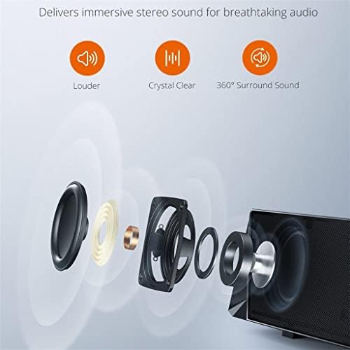 SDFGH Bluetooth Hang, Bár Szerencsejáték Hangszóró Vezeték nélküli&Vezetékes 14W Erős Vezetők Mélynyomó RGB Lámpa Soundbars