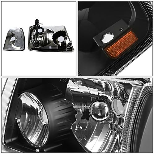 Kompatibilis Ford Ranger 4Pc Fekete Ház Amber Sarokban Fényszóró + Sarki Fény + 9007 LED átalakító Készlet W/Ventilátor