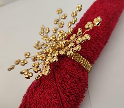 Nirdesh Készlet 4 Db Szalvéta Arany Gyűrű Jogosultja Gyöngyös Virág Alakú Haza Konyha Asztal Dekoráció Parteis Accessaried