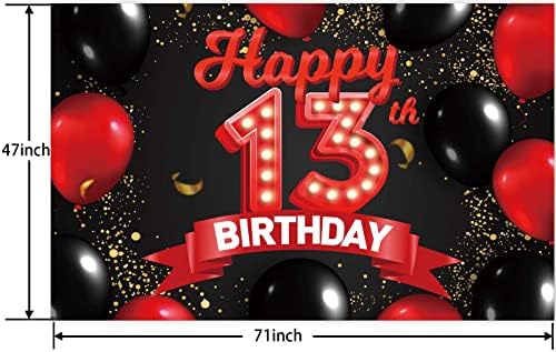 Boldog 13-ik Születésnapja Piros-Fekete Zászló Hátteret, Dekorációk, Léggömbök Téma Dekoráció, a Lányok, a Nők Hercegnő 13