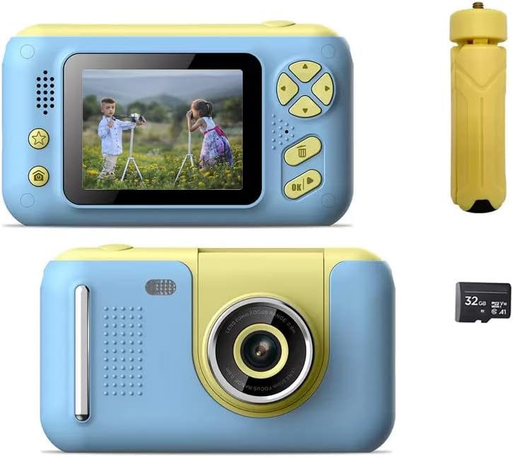 Acuvar Teljes 1080P Gyerekek Önarckép Flip Lencse HD Kompakt Digitális Fotó, Videó, Újratölthető Kamera, 2 LCD kijelző, Megfelelő
