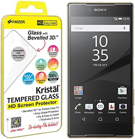 AMZER Kristal Edzett Üveg kijelző Védő fólia Sony Xperia Z5 Prémium - Kiskereskedelmi Csomagolás - HD Tiszta