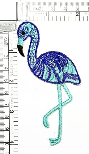 Kleenplus 3Pcs. Aranyos Állat a Kék Flamingo Madár Javítás Képregény, Rajzfilm Hímzett Applied Kézműves Kézzel készített