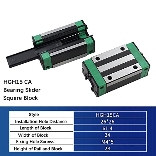 Mssoomm 15mm HGH15 CNC Tér Lineáris vezetősín Készlet 4db HGH15-28.35 inch / 720 mm +8db HGH15 - CA Tér Típusú Csapágy Szállítási