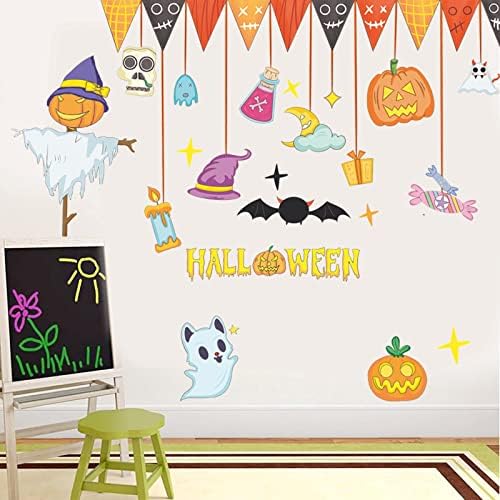 Halloween Fali Matricák Lóg Tök Pók Candy Fali Matricák Halloween lakberendezés Cserélhető DIY Wall Art a Gyerekek, Fiúk