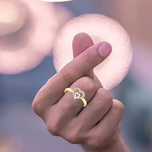 Gyűrű Állítható Női Gyűrű GIF Gyémánt Kreatív Ékszer Eljegyzési Szerelmes Szívem Gyűrűk 2004 Gyűrű (Arany, 6)