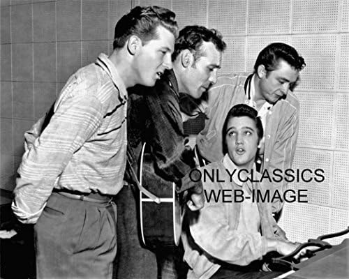 OnlyClassics Zenei Ikon, Elvis Presley, hogy Jerry LEE Lewis Johnny Cash & Carl Perkins 8X10 Fotó