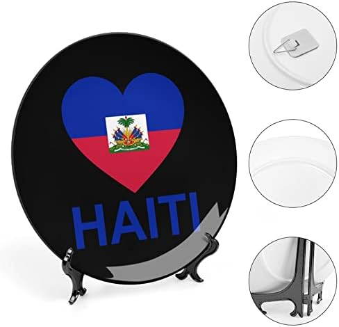 A szerelem Haiti Dekoratív tábla Kerek Kerámia lapok, Display Állvány Home Office Esküvői Dekoráció