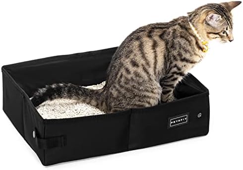 Petsfit Hordozható Utazási Összecsukható Macska Alom Doboz Közepes Macskák & Cicák, Könnyű Súly,szivárgásmentes(15.5 x 12x
