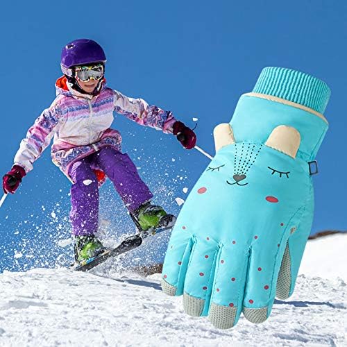 EnJoCho 6-12 Éves Gyerekek Téli Kesztyű a Kisgyermek Fiú Lány Hó Szélálló Kesztyű Szabadtéri Sport a Síelés Meleg Ski Kesztyű