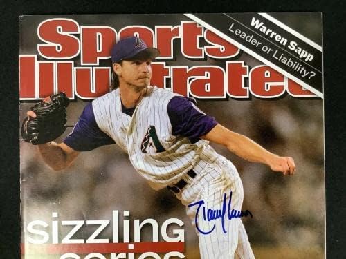 Randy Johnson Aláírt Sports Illustrated 11/5/01 Nincs Címke Baseball Auto Steiner - Dedikált MLB Magazinok