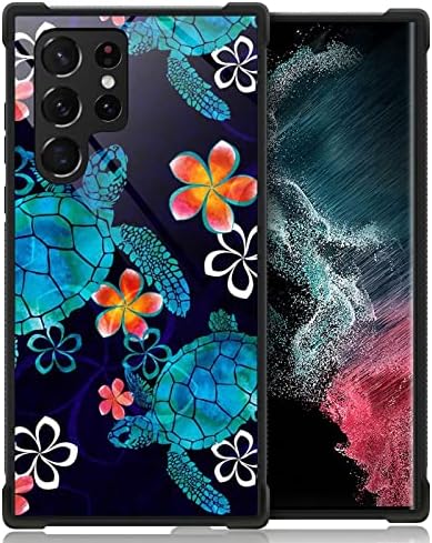 Goodsprout Kompatibilis a Samsung Galaxy S23 Ultra Esetben,Teknős, Virágok Csodálatos Minta Design Ütésálló Anti-Semmiből