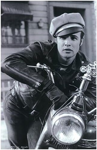 A Vad Marlon Brando a Motorkerékpár, mint Johnny Strabler Vezető Fekete Lázadók 11 x 17 Litho