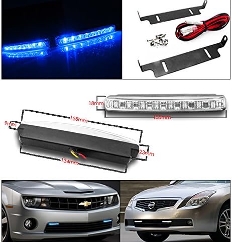 ZMAUTOPARTS DRL LED Fekete Projektor Fényszórók w/6 Kék DRL A 2011- Ford F250 / F350 / F450 / F550 Super Vám